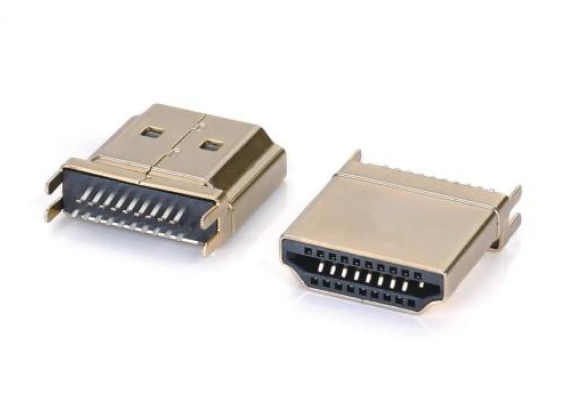 HDMI A TYPE公頭外殼有筋夾板0.8~1.6(彎端)