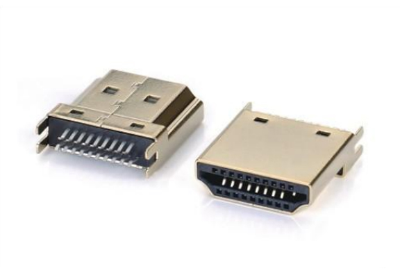 HDMI A TYPE公頭外殼無筋帶孔夾板0.8~1.6(彎端)