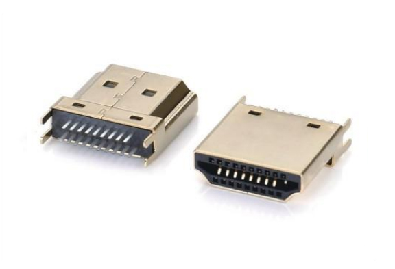 HDMI A TYPE公頭外殼無筋帶孔夾板0.8~1.6(直端)