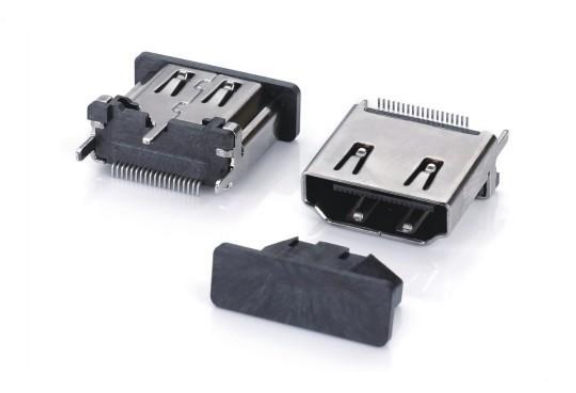 HDMI AF 19Pin 立貼式SMT 三腳插板H=13.00mm帶防塵蓋