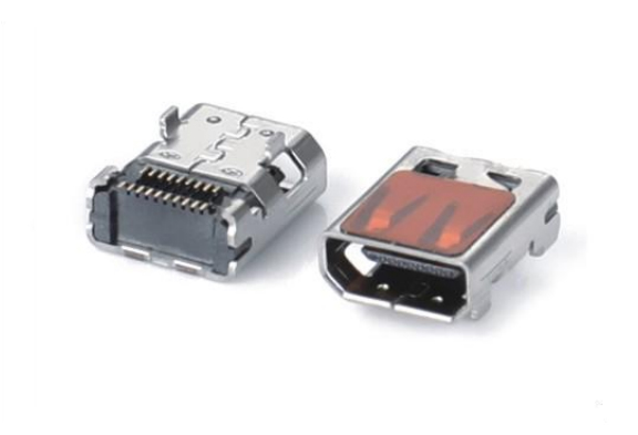 HDMI Type D 19Pin板上型CH=1.55雙排SMT外殼全貼